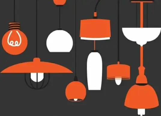 decorative lamps icons colored classical design
