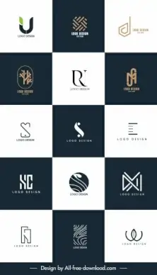 decorative logo templates modern flat shapes sketch