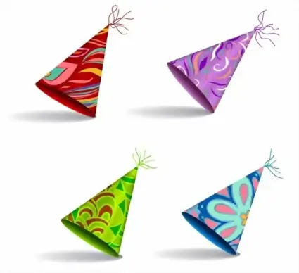 decorative paper hats template 3d multicolored design