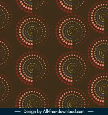 decorative pattern colored repeating spiral circles decor