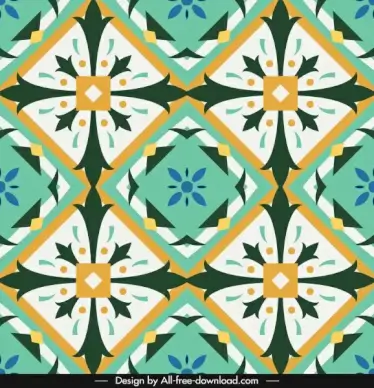 decorative pattern template colorful symmetric repeating illusion design