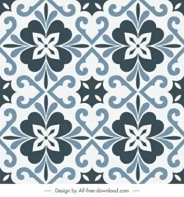 decorative pattern template symmetrical repeating flat floral shapes