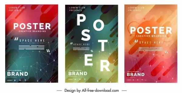 decorative posters templates colorful abstract technology decor