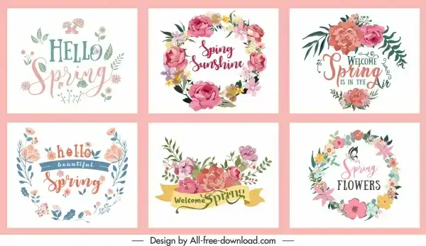 decorative spring background templates elegant colorful botanical decor