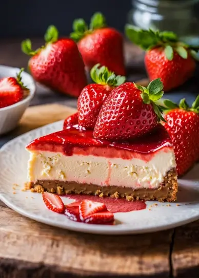 delicious strawberry cake picture elegant closeup