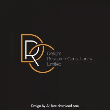 delight research consultancy limited logo template modern elegant dark flat stylized texts sketch 