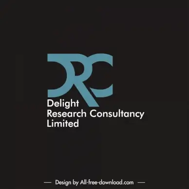 delight research consultancy limited logotype flat modern stylized texts sketch 