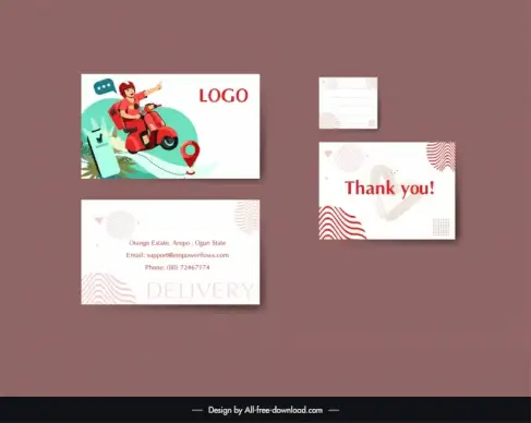  delivery card template funny dynamic cartoon