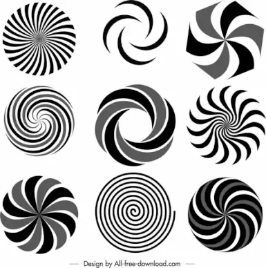 delusion swirl templates black white flat twisted sketch