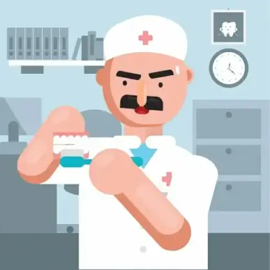 dental background dentist work icon cartoon design