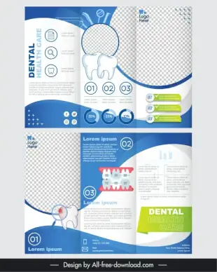 dental clinic brochure template elegant checkered clinic elements