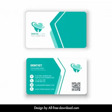 dental clinic business card template flat elegant geometry