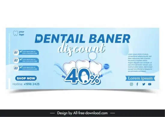 dental discount poster template elegant flat teeth magnifier decor