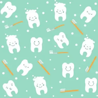dentistry background teeth toothbrush icons repeating design