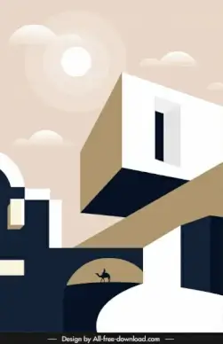 desert architecture template geometric sketch