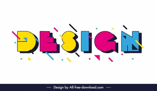 design logotype flat modern dynamic texts lines geometry decor