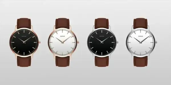 devour elegant leather strap watch