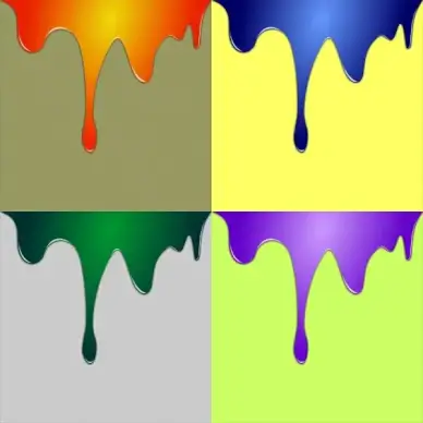 different color paint melting