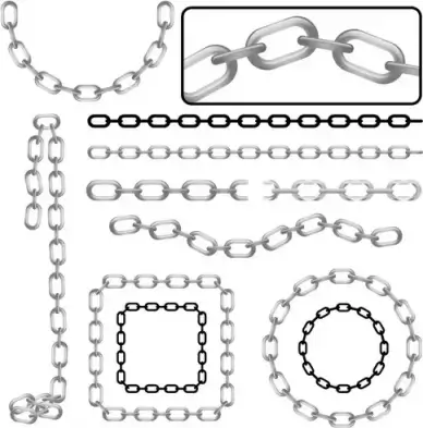 different metal chain art background vector