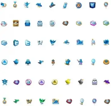 different twitter icons set