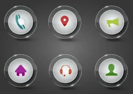 digital button sets shiny circles ornament