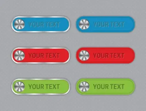 digital buttons design with horizontal tabs with text