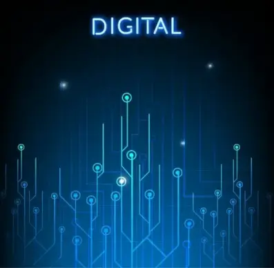 digital circuit background dark blue decor