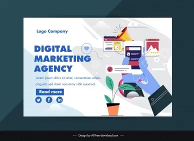 digital marketing banner template classic media elements