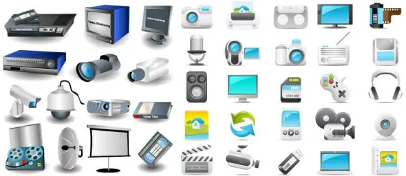 digital video and audio icon vector