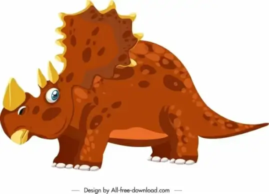 dinosaur background triceraptor icon colored cartoon character