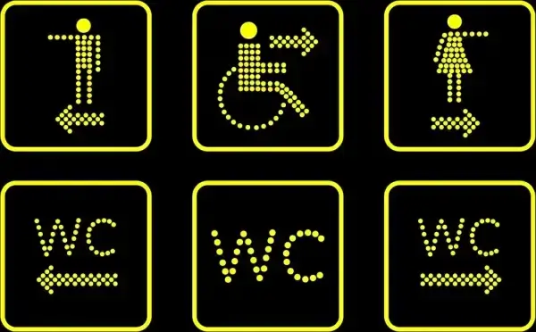 direction sign collection squares isolation spots decor