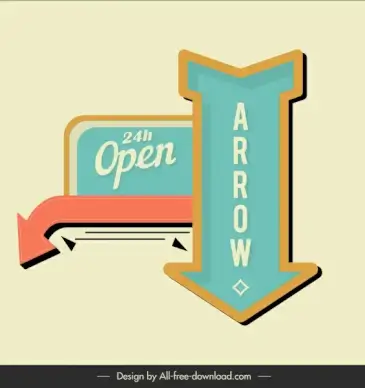 directional sign template flat arrows shapes sketch