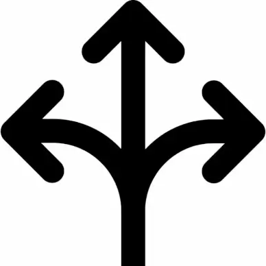 directions sign icon flat silhouette symmetric sketch