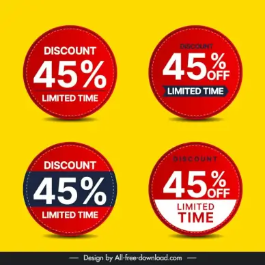 discount stamp templates collection modern elegant circles