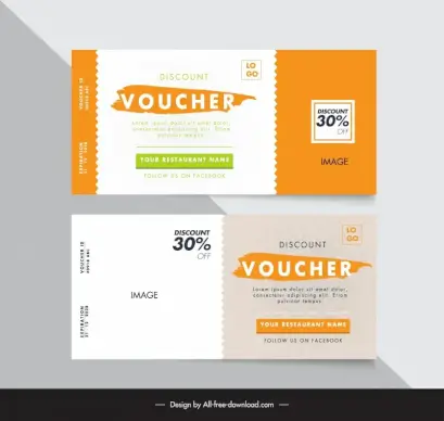 discount voucher template elegant flat plain 