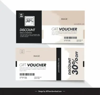 discount voucher template flat grunge classic