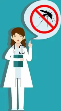 disease prevention banner doctor mosquito icons ornament