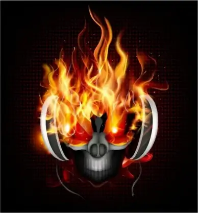 DJ fire skull
