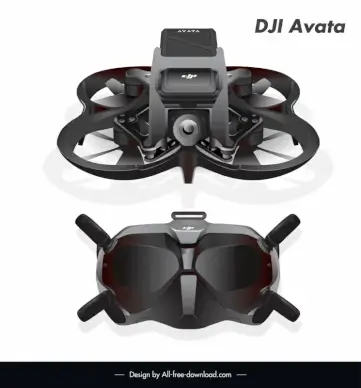 dji avata drone flycam design elements elegant realistic design 