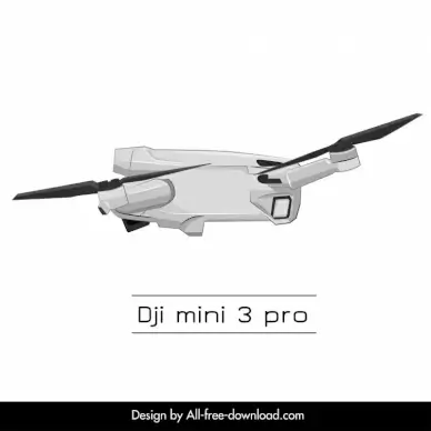dji mini 3 pro design elements 3d side view  