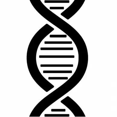 dna sign icon flat symmetric black white curves lines outline 