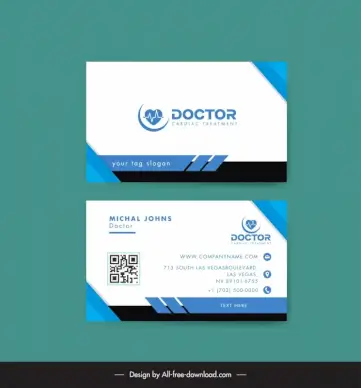 doctor business card template elegant heart geometry