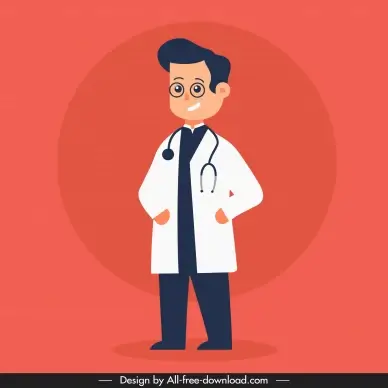  doctor design elements cartoon character  