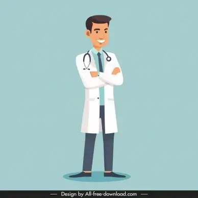 doctor design elements dynamic cartoon character  