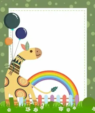 document border decoration template cute cartoon style