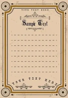 document border template arrows circles decoration classical style