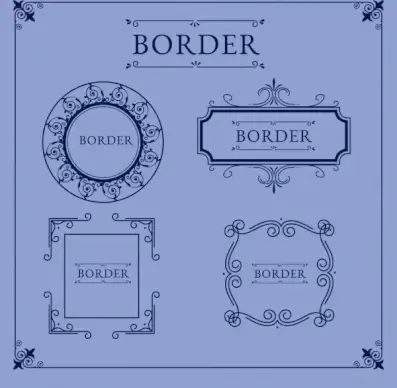 document borders templates retro design symmetrical ornament