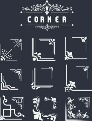 document corner design elements classical flat design