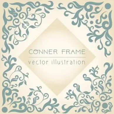 document corner frame template classical flat curves decor