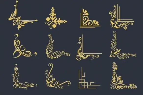 document corners collection classical flat design